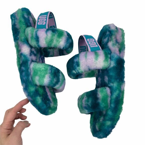 UGG Australia Oh Yeah Marble Slide Sandal Green Size 6 - Picture 6 of 13